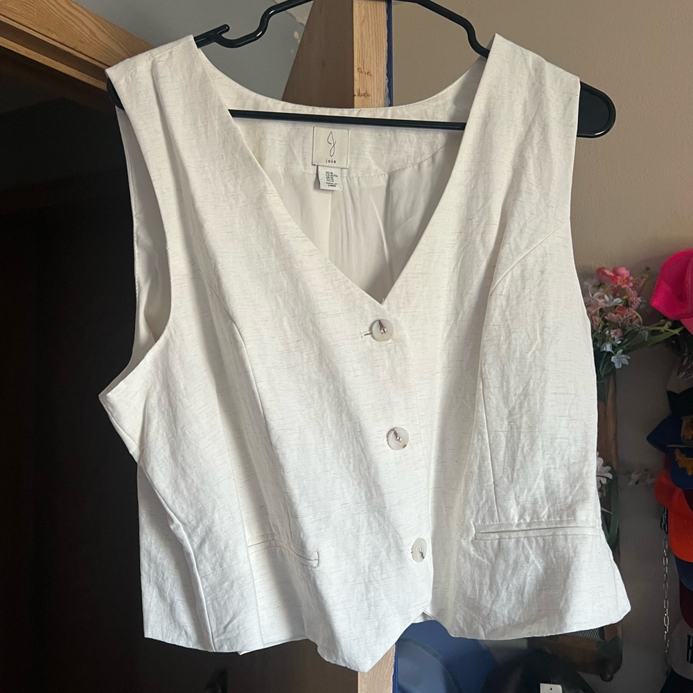 Joie Cream Button-Down Blouse